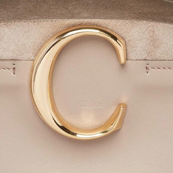 Chloe Motty Grey Leather Medium C Zipped Shopping Tote - Picture 9 of 12